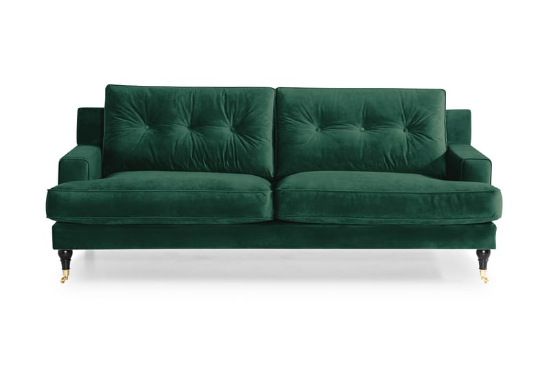 Dalby 3-seters Sofa Fløyel - Mørkegrønn - Howard sofa - Fløyel sofaer - Sofa 3 seter