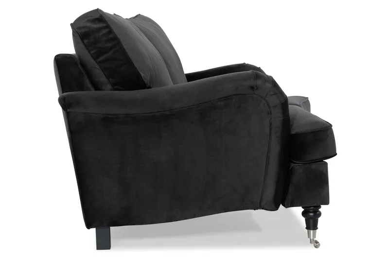 Howard Classic 2-seters Svunget Fløyelssofa - Svart - Møbler - Sofaer - Howard sofa