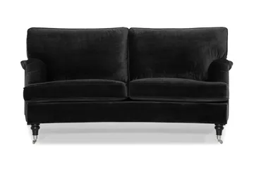 Howard Classic 2-seters Svunget Fløyelssofa - Svart - Møbler - Sofaer - Howard sofa