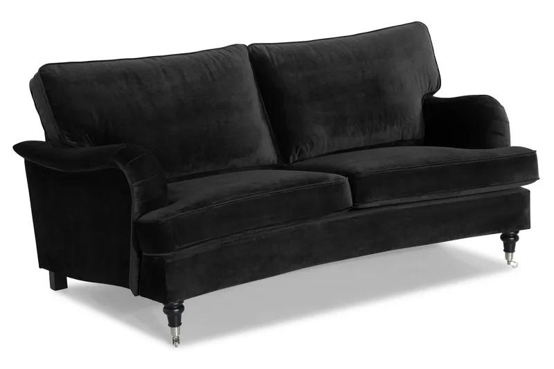 Howard Classic 2-seters Svunget Fløyelssofa - Svart - Møbler - Sofaer - Howard sofa
