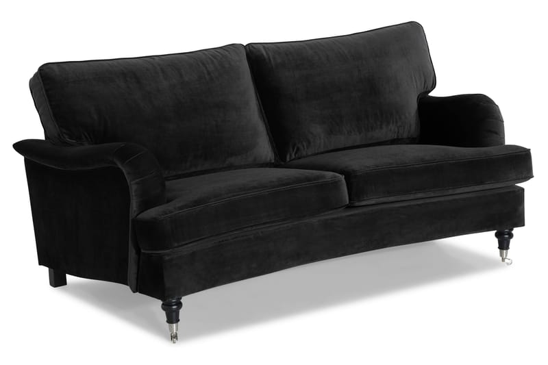 Howard Classic 2-seters Svunget Fløyelssofa - Svart - Møbler - Sofaer - Howard sofa