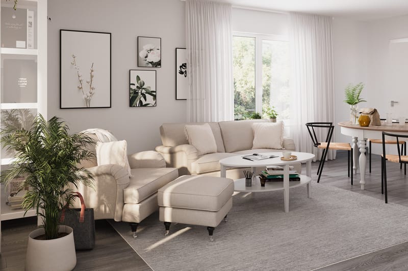 Howard Classic 2-seters Svunget Stoffsofa - Beige - Møbler - Sofaer - Howard sofa