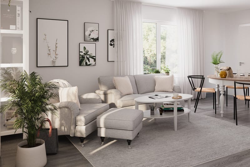 Howard Classic 2-seters Svunget Stoffsofa - Grå - Møbler - Sofaer - Howard sofa