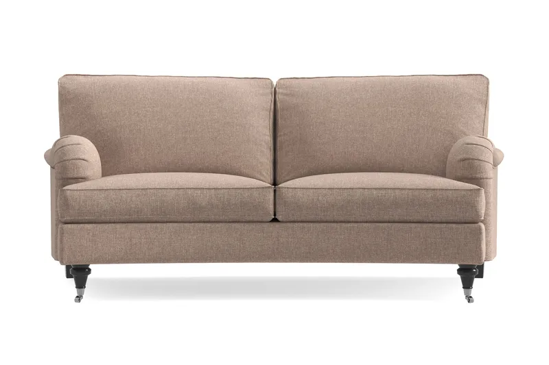 Howard Classic 2-seters Svunget Stoffsofa, Mørk beige