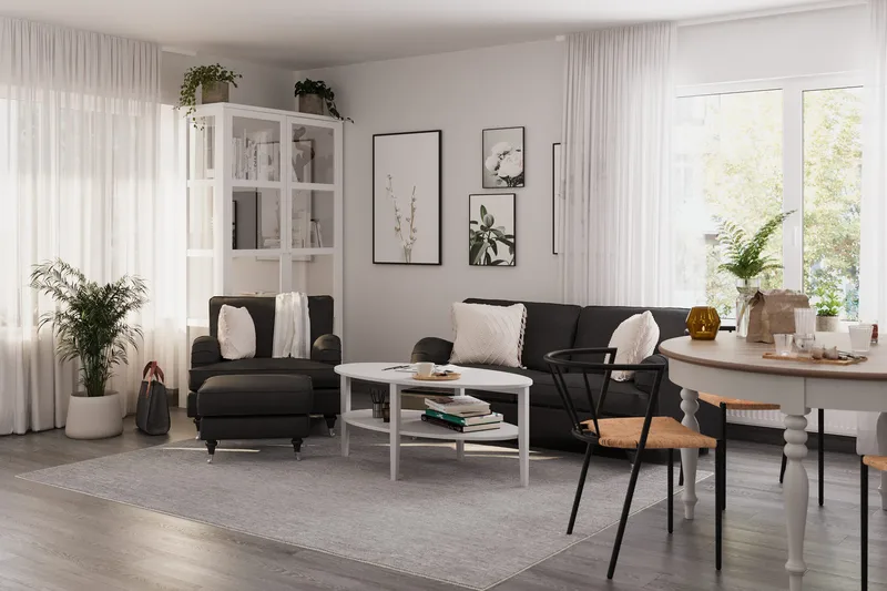 Howard Classic 2-seters Svunget Stoffsofa - Mørk grå - Møbler - Sofaer - Howard sofa