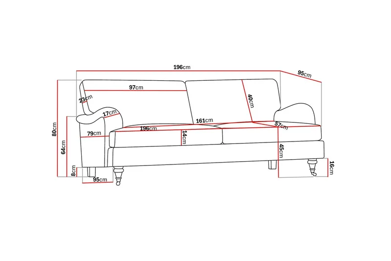 Howard Classic 3-seters Stoffsofa - Beige - Møbler - Sofaer - Howard sofa