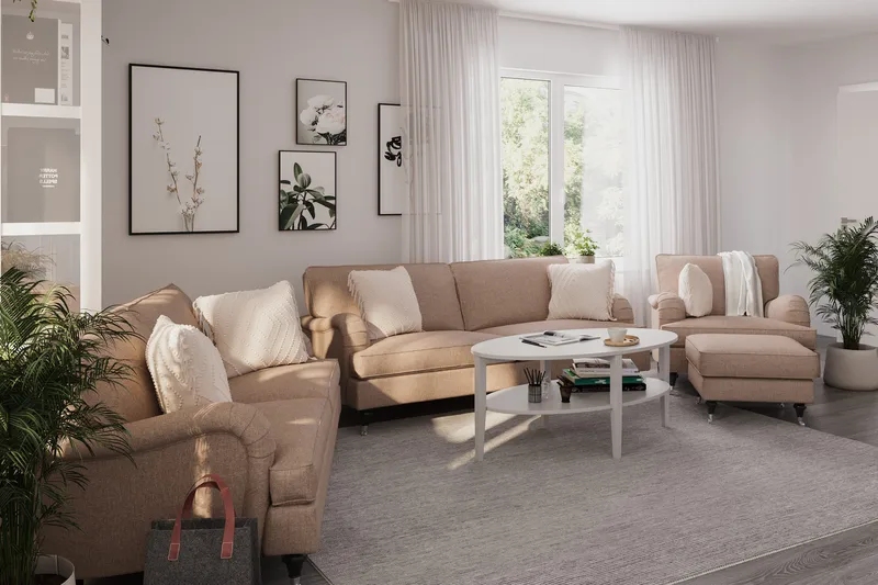 Howard Classic 3-seters Stoffsofa - Mørk beige - Møbler - Sofaer - Howard sofa