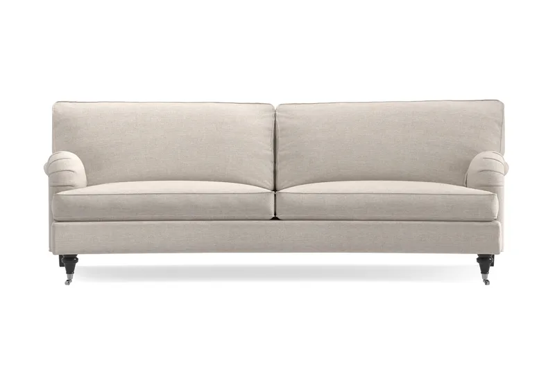 Howard Classic 3-seters Svunget Stoffsofa, Beige