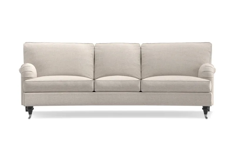 Howard Classic 3-seters Svunget Stoffsofa, Beige
