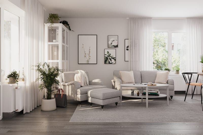 Howard Classic 3-seters Svunget Stoffsofa - Grå - Møbler - Sofaer - Howard sofa