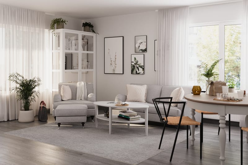 Howard Classic 3-seters Svunget Stoffsofa - Grå - Møbler - Sofaer - Howard sofa
