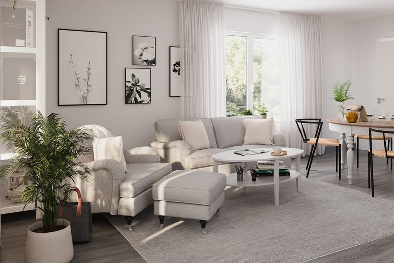 Howard Classic 3-seters Svunget Stoffsofa - Grå - Møbler - Sofaer - Howard sofa