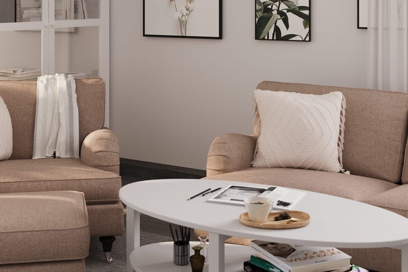 Howard Classic 3-seters Svunget Stoffsofa - Mørk beige - Møbler - Sofaer - Howard sofa