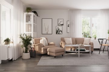 Howard Classic 3-seters Svunget Stoffsofa - Mørk beige - Møbler - Sofaer - Howard sofa