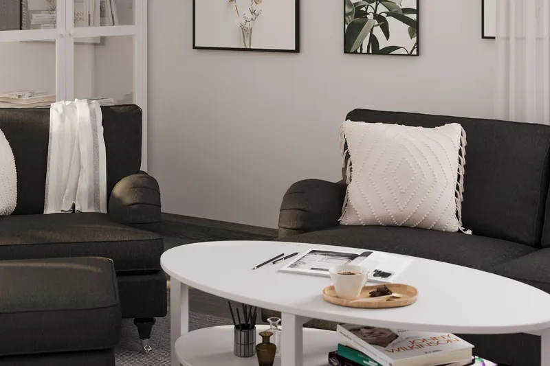 Howard Classic 3-seters Svunget Stoffsofa - Mørk grå - Møbler - Sofaer - Howard sofa