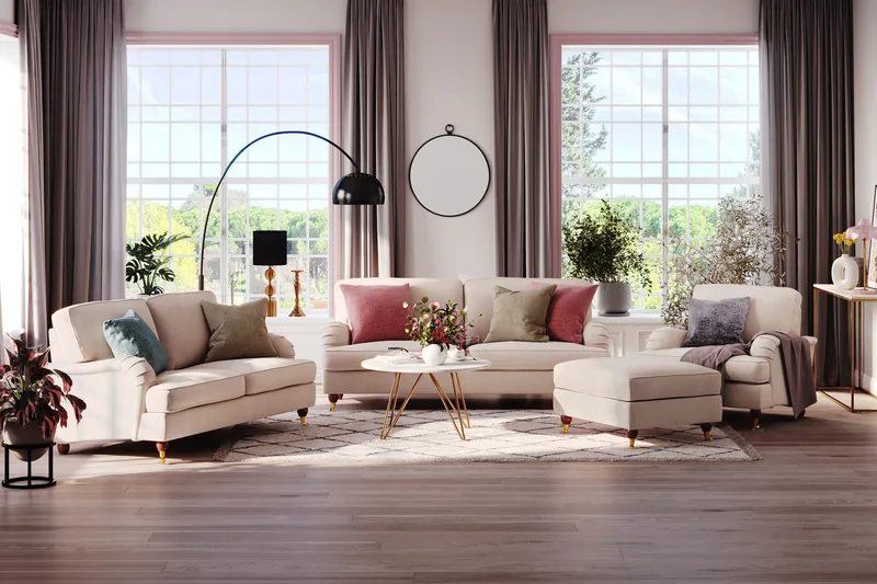 Howard Lyx 2-seters Stoffsofa - Beige - Møbler - Sofaer - Howard sofa