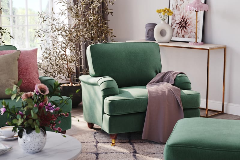 Howard Lyx 3-seters Fløyelssofa - Mørk grønn - Møbler - Sofaer - Howard sofa