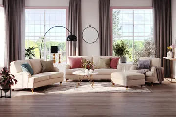 Howard Lyx 3-seters Manchestersofa - Beige - Møbler - Sofaer - Howard sofa