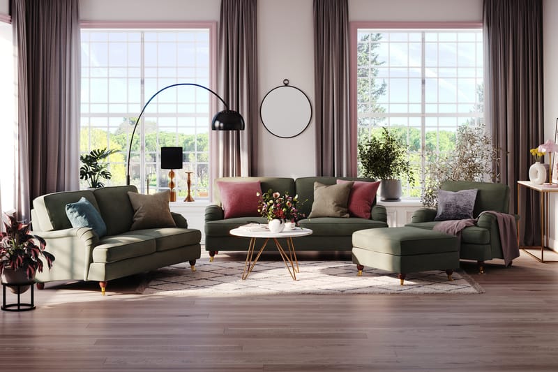 Howard Lyx 3-seters Manchestersofa - Mørk grønn - Møbler - Sofaer - Howard sofa