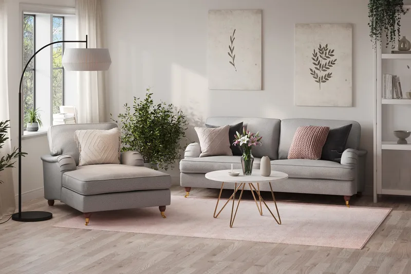Howard Lyx 3-seters Stoffsofa - Lys grå - Møbler - Sofaer - Howard sofa