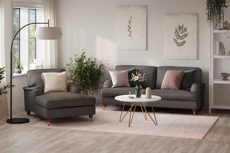 Howard Lyx 3-seters Stoffsofa - Mørk grå - Møbler - Sofaer - Howard sofa