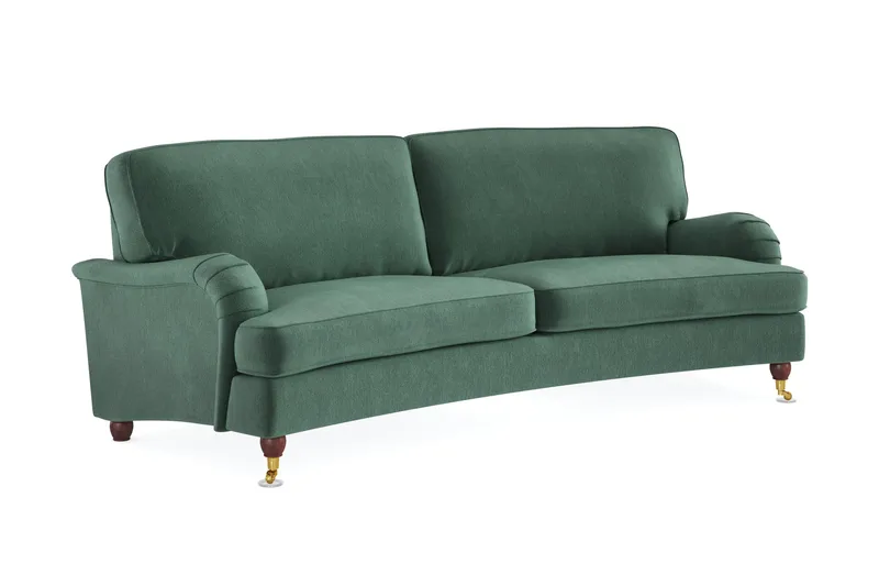 Howard Lyx 3-seters Svunget Fløyelssofa - Mørk grønn - Møbler - Sofaer - Howard sofa