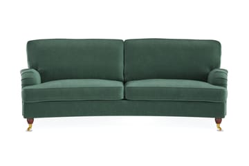 Howard Lyx 3-seters Svunget Fløyelssofa - Mørk grønn - Møbler - Sofaer - Howard sofa