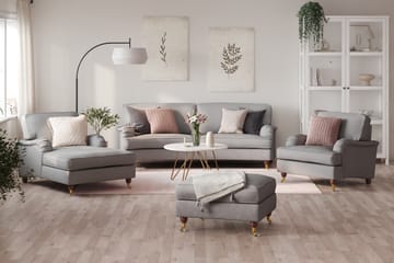 Howard Lyx 3-seters Svunget Stoffsofa - Lys grå - Møbler - Sofaer - Howard sofa