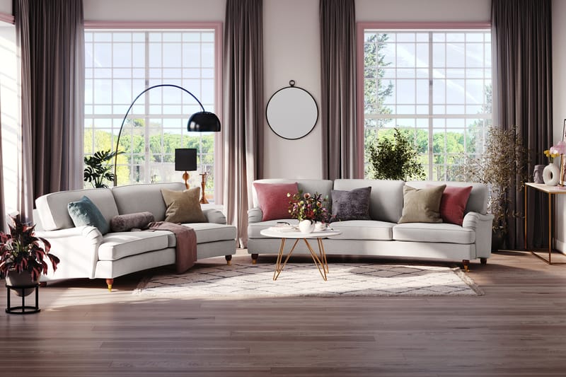Howard Lyx 3-seters Svunget Stoffsofa - Lys grå - Møbler - Sofaer - Howard sofa