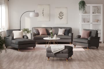 Howard Lyx 3-seters Svunget Stoffsofa - Mørk grå - Møbler - Sofaer - Howard sofa