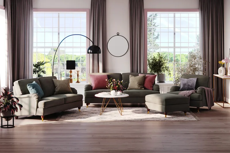 Howard Lyx 4-seters Manchestersofa - Mørk grå - Møbler - Sofaer - Howard sofa