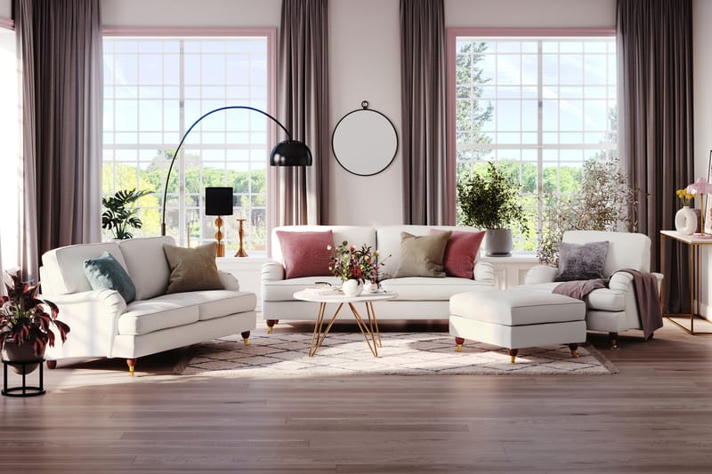 Howard Lyx 4-seters Stoffsofa - Hvit - Møbler - Sofaer - Howard sofa