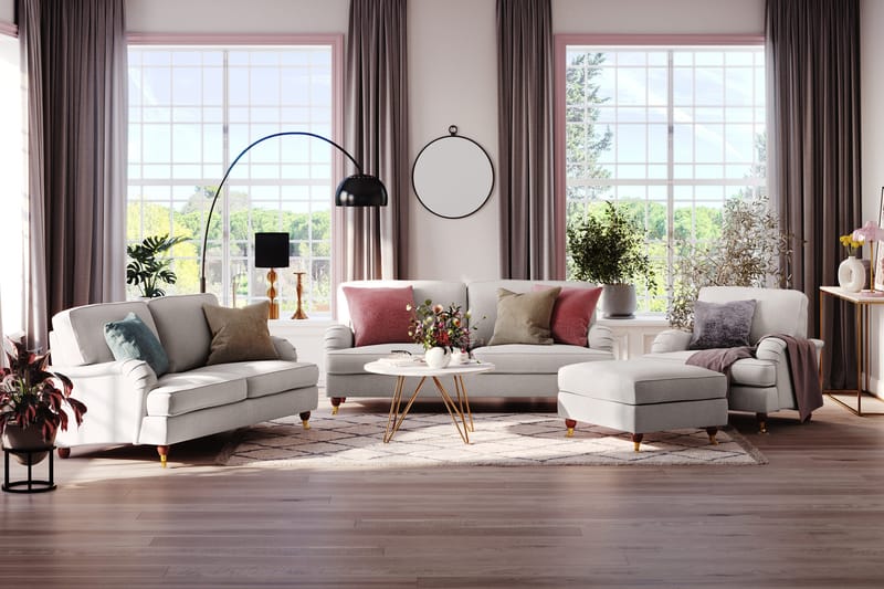 Howard Lyx 4-seters Stoffsofa - Lys grå - Møbler - Sofaer - Howard sofa