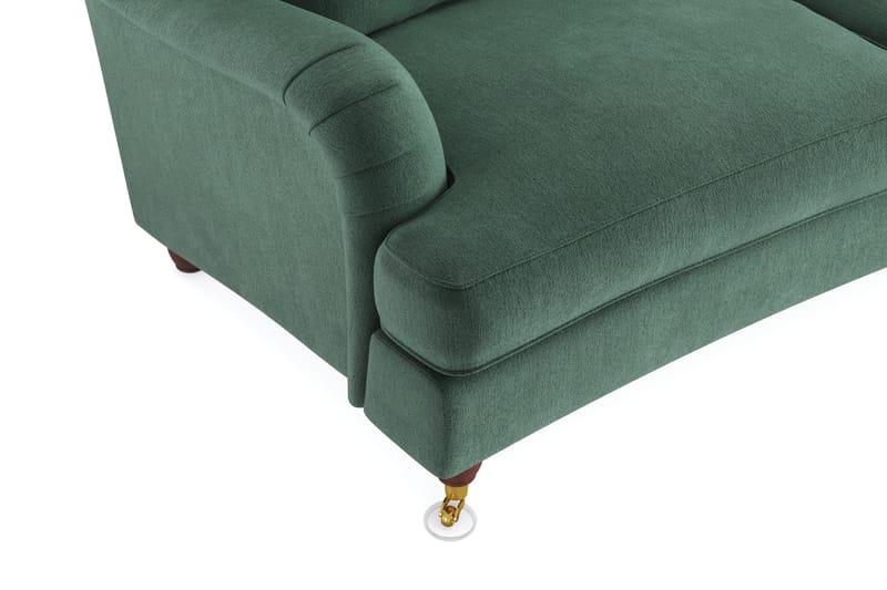 Howard Lyx 4-seters Svunget Fløyelssofa - Mørk grønn - Møbler - Sofaer - Howard sofa
