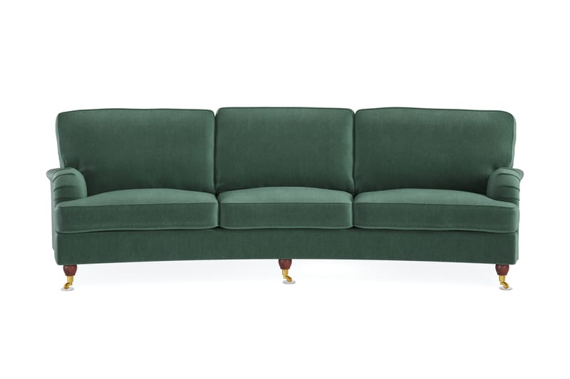 Howard Lyx 4-seters Svunget Fløyelssofa - Mørk grønn - Møbler - Sofaer - Howard sofa