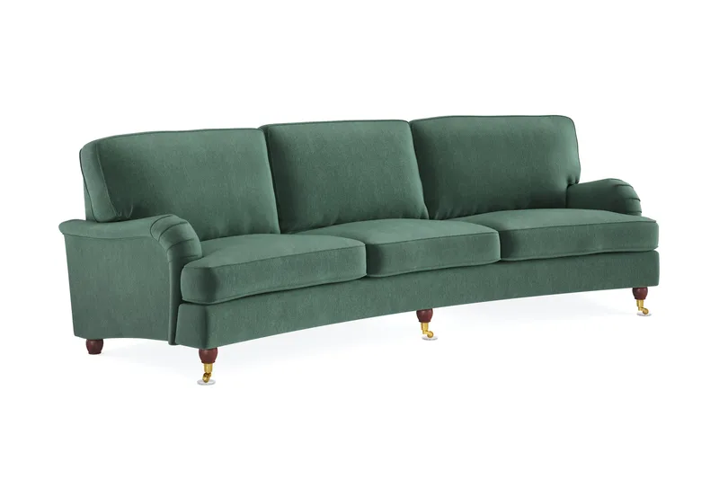 Howard Lyx 4-seters Svunget Fløyelssofa - Mørk grønn - Møbler - Sofaer - Howard sofa