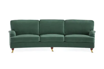 Howard Lyx 4-seters Svunget Fløyelssofa - Mørk grønn - Møbler - Sofaer - Howard sofa