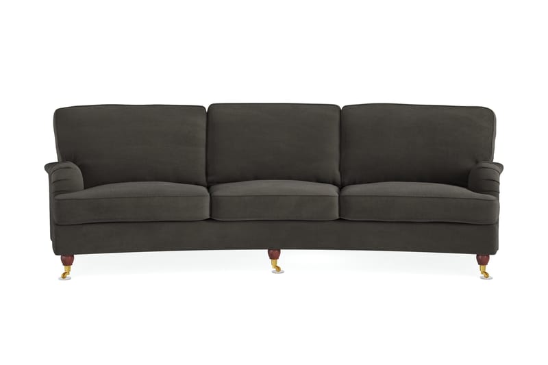 Howard Lyx 4-seters Svunget Manchestersofa, Mørk grå