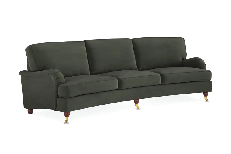 Howard Lyx 4-seters Svunget Manchestersofa - Mørk grønn - Møbler - Sofaer - Howard sofa