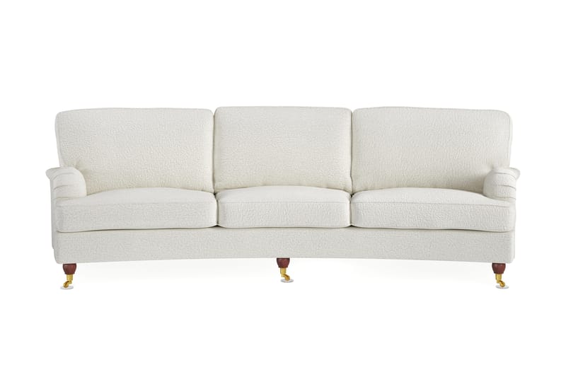 Howard Lyx 4-seters Svunget Sofa i Bouclé, Hvit