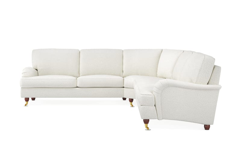 Howard Lyx 6-seters Høyrevendt L-formet Hjørnesofa i Bouclé - Hvit - Møbler - Sofaer - Howard sofa