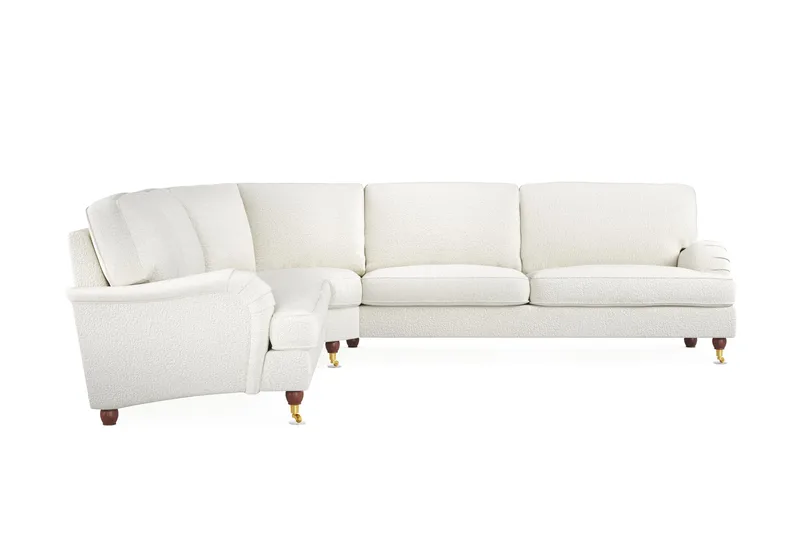 Howard Lyx 6-seters Høyrevendt L-formet Hjørnesofa i Bouclé - Hvit - Møbler - Sofaer - Howard sofa