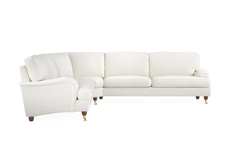 Howard Lyx 6-seters Høyrevendt L-formet Hjørnesofa i Bouclé - Hvit - Møbler - Sofaer - Howard sofa