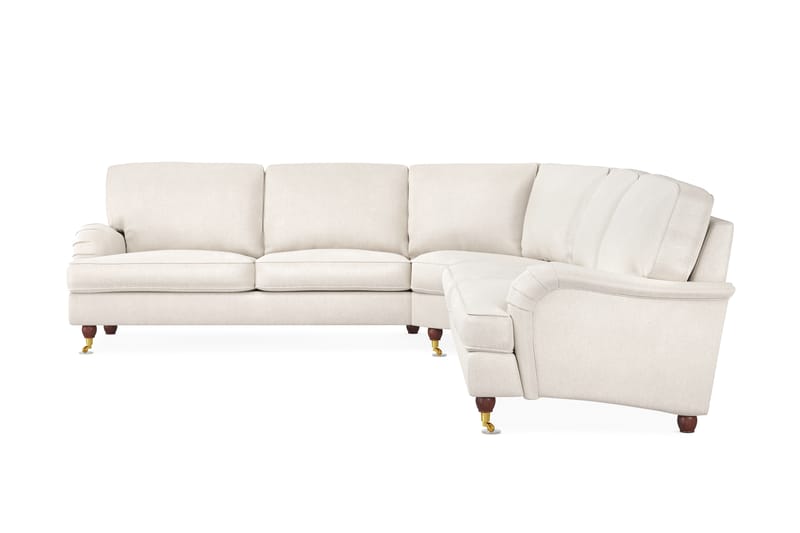 Howard Lyx 6-seters Høyrevendt L-formet Hjørnesofa i Fløyel - Kremhvit - Møbler - Sofaer - Howard sofa