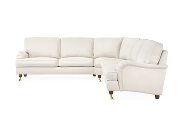 Howard Lyx 6-seters Høyrevendt L-formet Hjørnesofa i Fløyel - Kremhvit - Møbler - Sofaer - Howard sofa