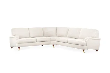 Howard Lyx 6-seters Høyrevendt L-formet Hjørnesofa i Fløyel - Kremhvit - Møbler - Sofaer - Howard sofa