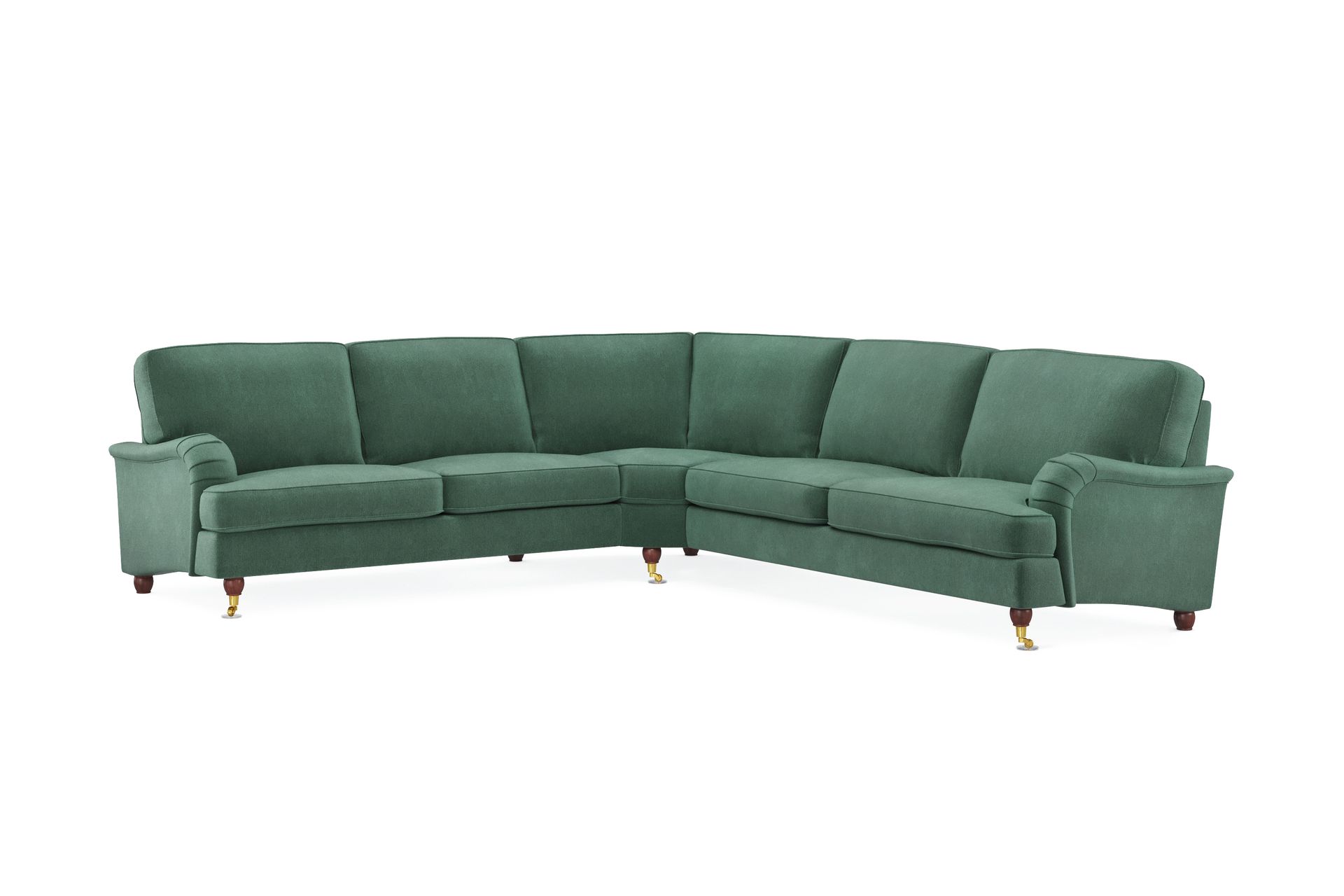 Howard Lyx 6-seters Høyrevendt L-formet Hjørnesofa i Fløyel - Mørk grønn - Møbler - Sofaer - Howard sofa