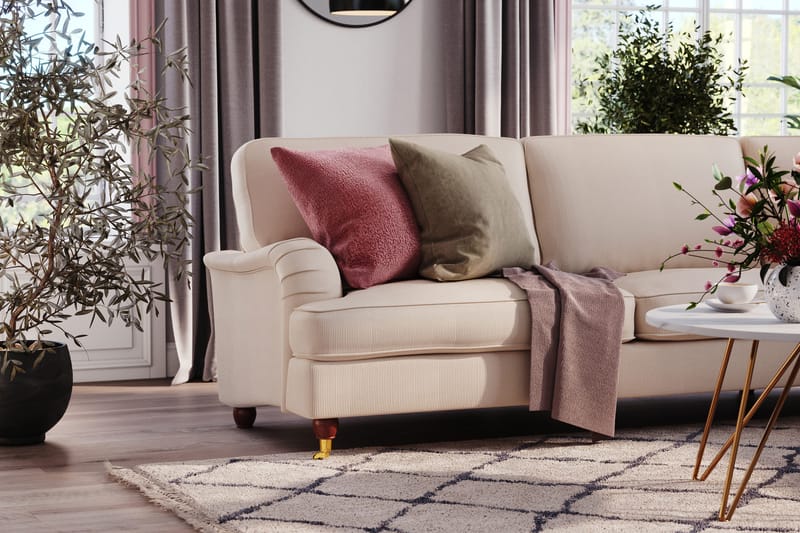 Howard Lyx 6-seters Høyrevendt L-formet Hjørnesofa i Manchester - Beige - Møbler - Sofaer - Howard sofa