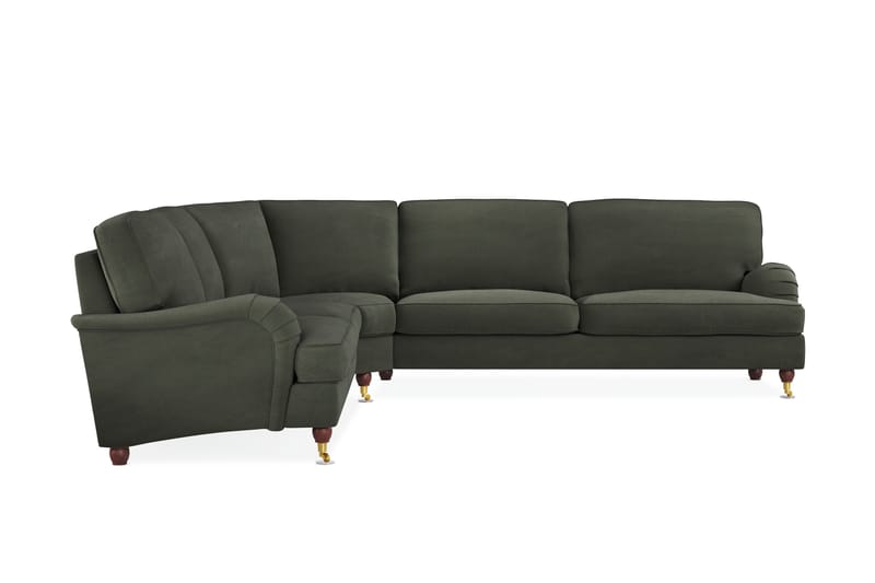 Howard Lyx 6-seters Høyrevendt L-formet Hjørnesofa i Manchester - Mørk grønn - Møbler - Sofaer - Howard sofa