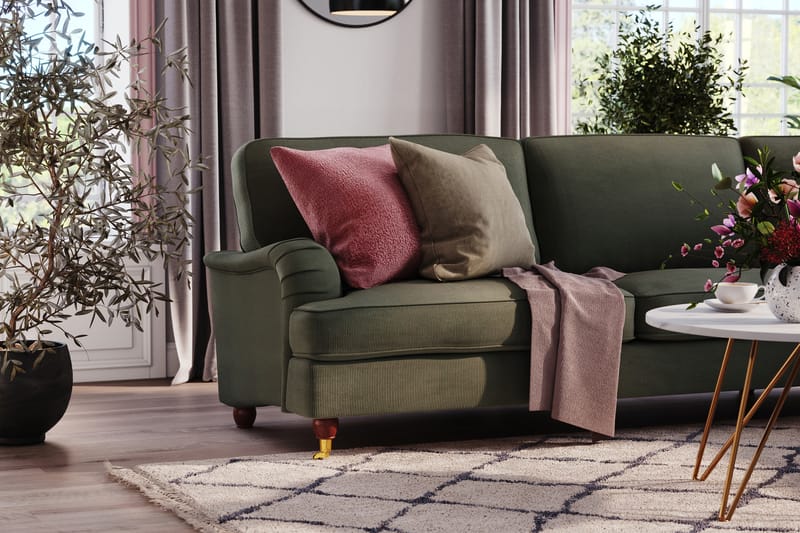 Howard Lyx 6-seters Høyrevendt L-formet Hjørnesofa i Manchester - Mørk grønn - Møbler - Sofaer - Howard sofa